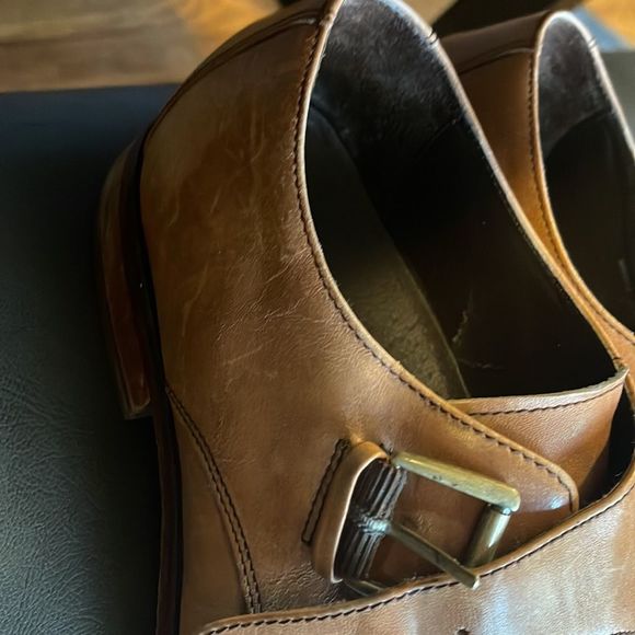 Cole Haan Leather Monk Strap Dress Shoes - Picture 2 of 7